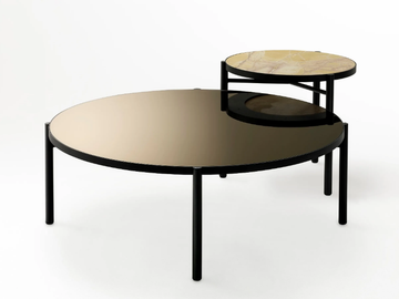 NOON - Low round glass coffee table by Ross Gardam - view 2